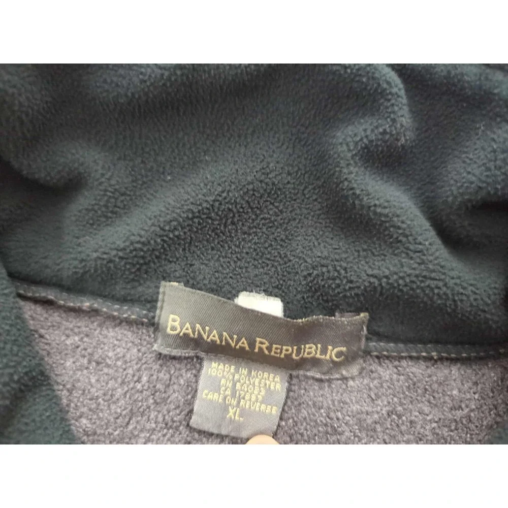 Banana Republic Jacket Mens XL Black Long Sleeve Full Zip Fleece Casual‎